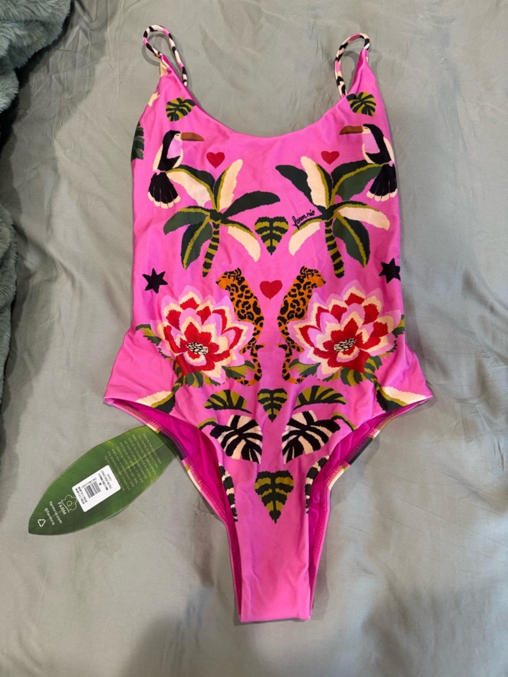 FARM Rio Pink Tropical Floral One-Piece Swimsuit